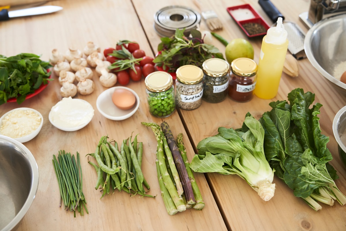 Nutrient-rich ingredients prepared in a functional nutrition cooking class
